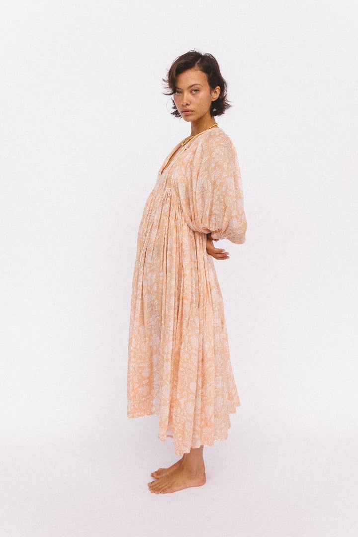 Kyra Midi Dress ~ Apricot Blush