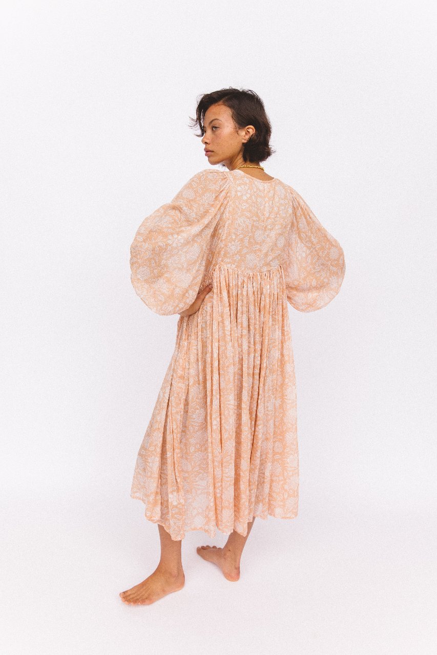 Kyra Midi Dress ~ Apricot Blush