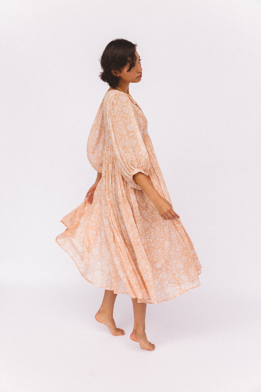 Kyra Midi Dress ~ Apricot Blush