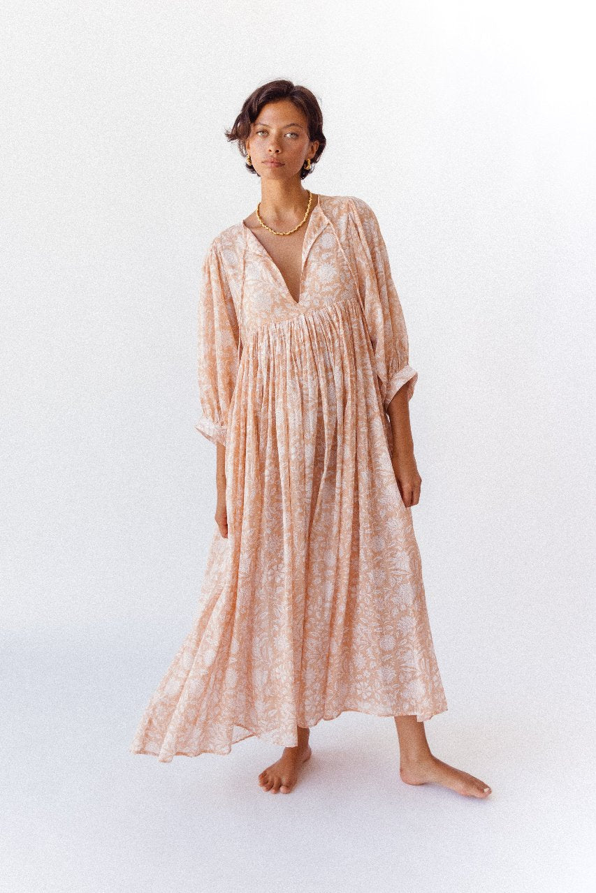 Kyra Maxi Dress ~ Apricot Blush