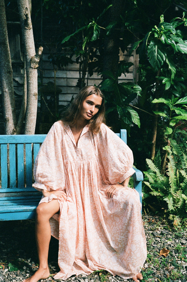 Kyra Midi Dress ~ Apricot Blush