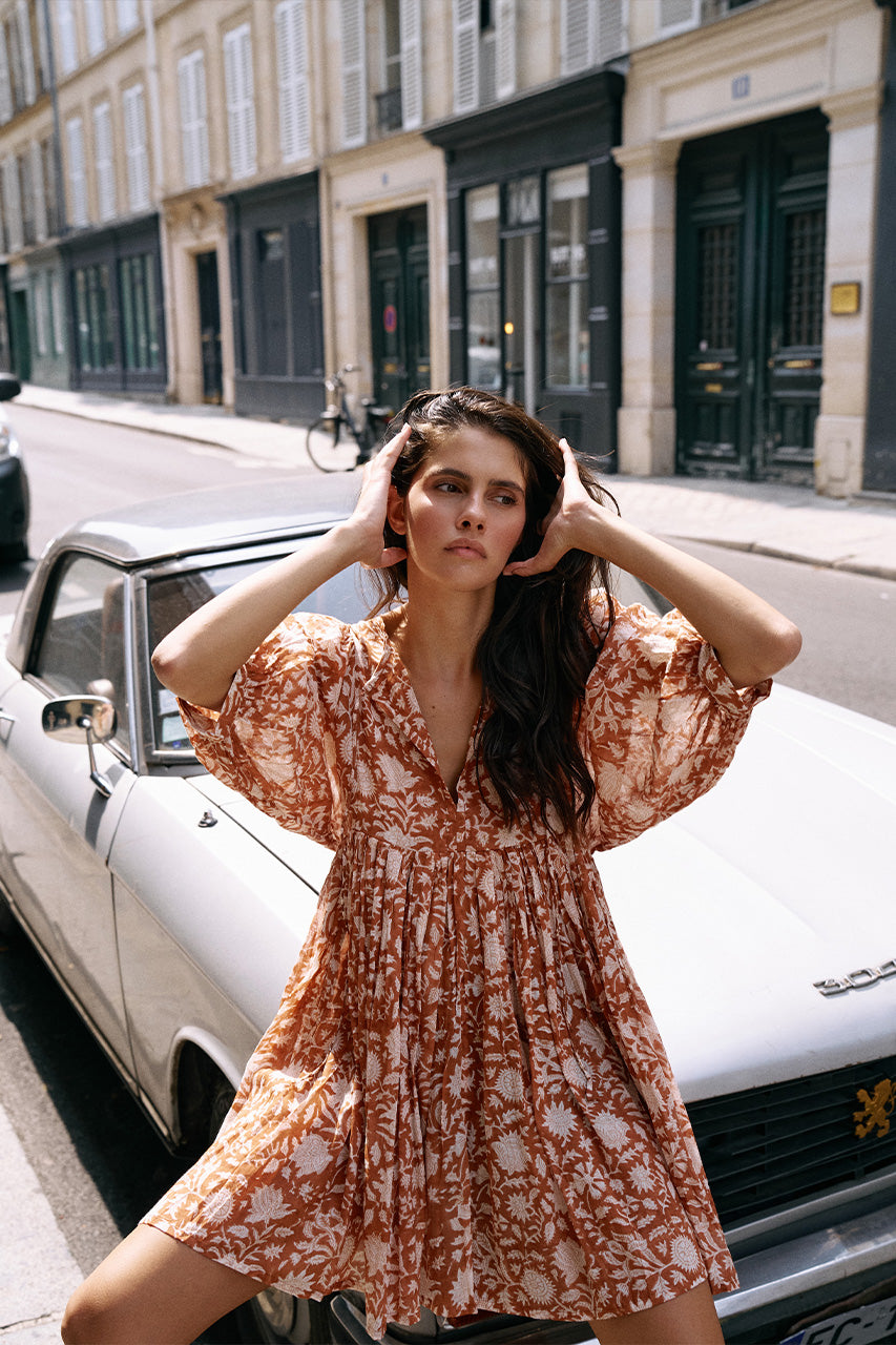 Kyra Mini Dress ~ Caramel