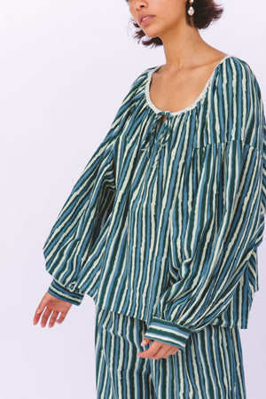 Ria Blouse ~ Cyan Candy