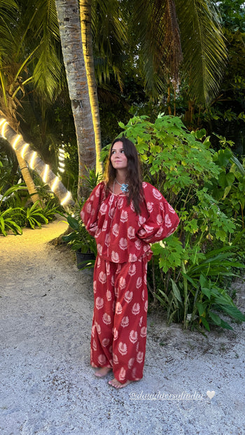 Ria Blouse ~ Ruby Red