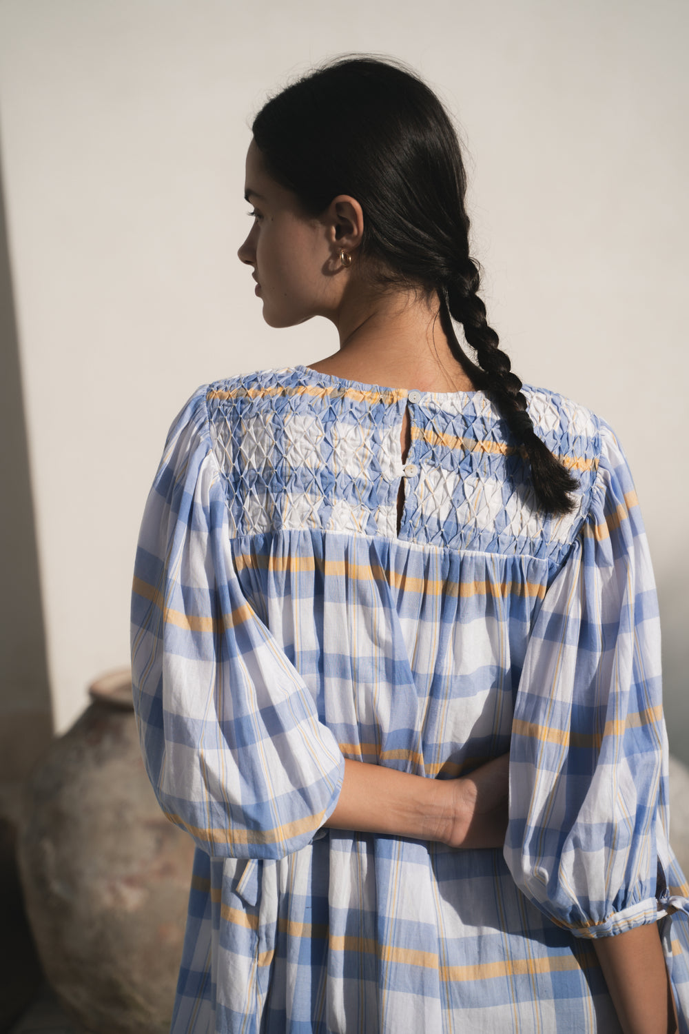 Freya Dress ~ Periwinkle Blue Plaid