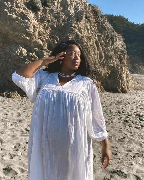 Kyra Midi Dress ~ White Gauze