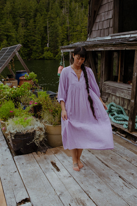 Kyra Midi Dress ~ Lilac Gauze
